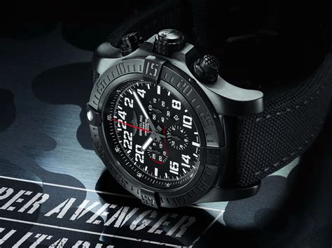 breitling super avenger ii military edition black steel|breitling super avenger bezel.